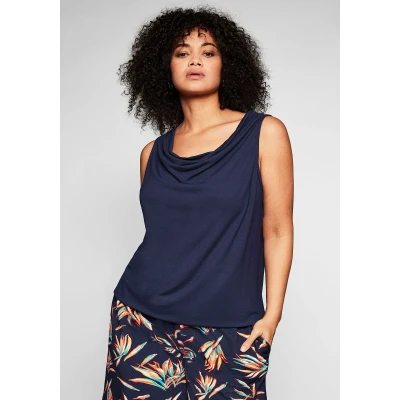 Abbildung von Sheego Tanktop &quot;Große Größen&quot;, mit Wasserfallkragen und Gummibund