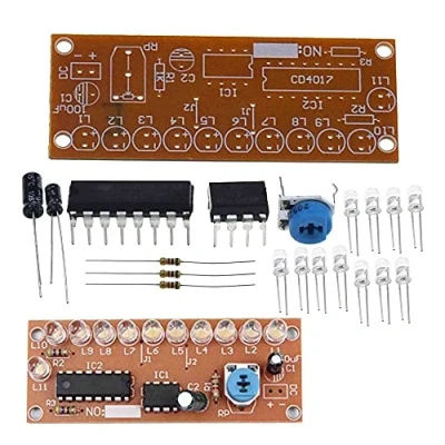 Abbildung von Reland Sun NE555 CD4017 Licht Wasser fließendes LED Modul DIY Elektronisches Festzelt Kit Weiß Running Flow