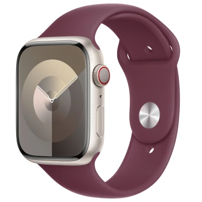 Abbildung von Apple Watch Armband Original Silikon und TPU (weich) Dunkelrot Geeignet für Series 1 9 / SE Ultra (2)