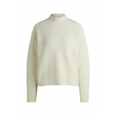 Abbildung von BOSS Flondassy Strickpullover natural, Damen, Größe: Large, Natural
