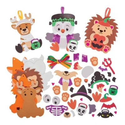 Abbildung von Baker Ross FN286 Halloween Waldtiere Dekorationssets 8er Pack, Basteln für Kinder, Dekorationen