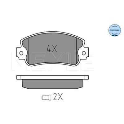 Abbildung von MEYLE 025 209 5018/W Bremsbelagsatz ORIGINAL Quality Vorderachse inkl. Verschleißwarnkontakt mit Anti Quietsch Blech FIAT: Uno Schrägheck