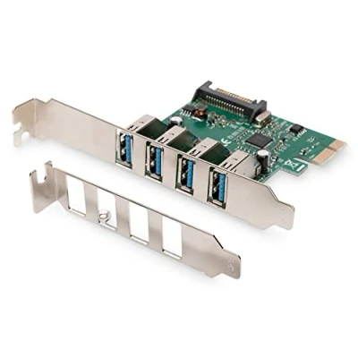 Abbildung von DIGITUS IO Karte PCIe USB 3.0 Schnittstellen 4 Port Typ A Max. 5 Gbit/s Chipsatz VL805