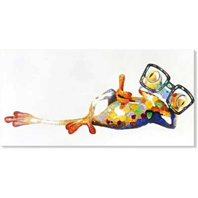Abbildung von Wand Bilder Freizeit Frosch Bild Niedlichen Tier Gemalt öLgemäLde Auf Leinwand Moderne Pop Wohnzimmer Schlafzimmer Dekor Rahmenlos