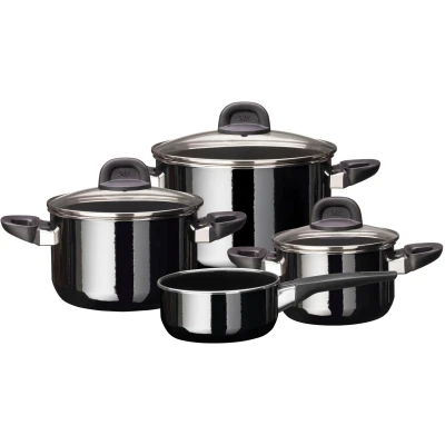 Abbildung von Silit Topf Set &quot;Modesto Line Black&quot;, Silargan, (Set, 7 tlg., je 1 Fleischtopf Ø 16/20/24 cm, 1x Stielkasserolle 16 cm), Induktionsgeeignet, Made in Germany
