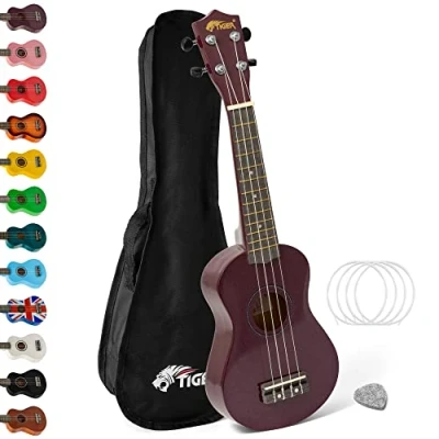 Abbildung von Tiger UKE7 PP Sopran Ukulele mit Tasche für Anfänger Violett