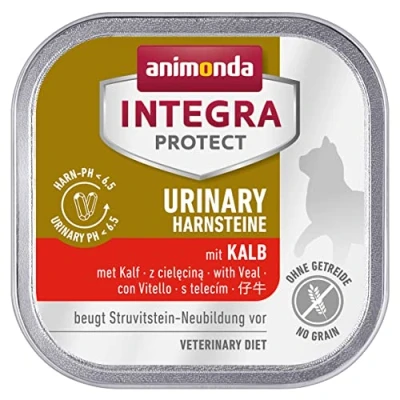 Abbildung von animonda INTEGRA PROTECT Katzenfutter nass Urinary Struvitstein Kalb (6 x 100g), vom Tierarzt empfohlen bei Harnsteinen, mit Veterinären entwickeltes Diätalleinfutter für erwachsene Katzen