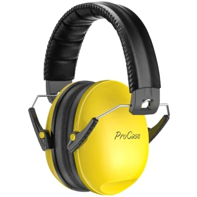 Abbildung von ProCase Gehörschutz Kinder Lärmschutz Kopfhörer Ohrenschützer Hörschutz NRR 21dB Kapselgehörschutz 3 12 Schallschutz Faltbar mit verstellbar Kopfbügel Noise Cancelling Gelb
