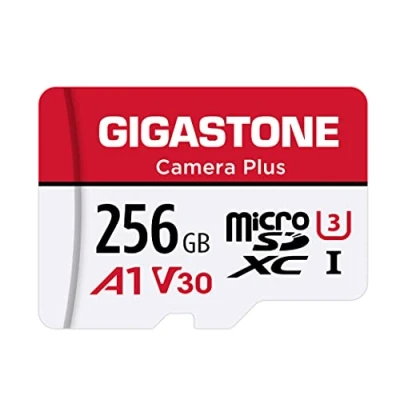 Abbildung von GIGASTONE Speicherkarte 256GB Kamera, Lesegeschwindigkeit 100 MB/s.Full HD Video Gopro Drohne Android A1 Micro SDXC Karte+SD Adapter.