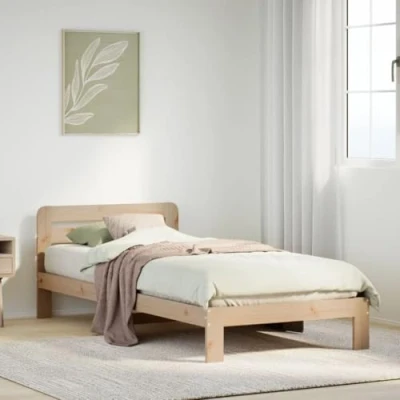 Abbildung von vidaXL Bett Massivholzbett ohne Matratze 75x190 cm Kiefernholz