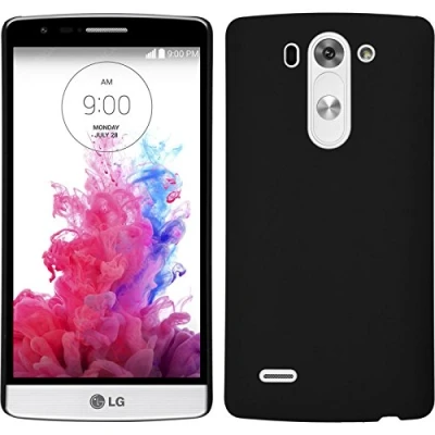 Abbildung von PhoneNatic case kompatibel mit LG G3 S Hülle schwarz gummiert Hard + 2 Schutzfolien