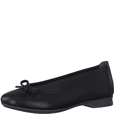 Abbildung von Jana Damen Ballerinas aus Kunstleder Elegant Weite H Mehrweite, Schwarz (Black 1), 37 EU