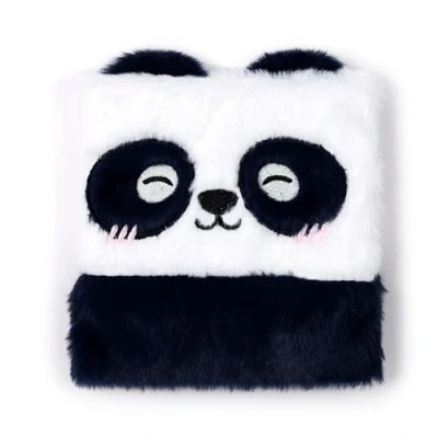 Abbildung von Puckator Notizbuch mit Einband aus Plüsch Panda süße Tiere Fluffies