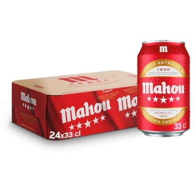 Abbildung von Mahou 5 Star Bier Packung mit 24 x 330 ml