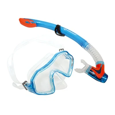 Abbildung von Schildkröt® Kinder Schnorchelset Barbados 2 teilig, Brille, Schnorchel, ABC Set, Junior Tauchset, hochwertiges Silikon, cooles Design, perfekte Passform, im Blister, 940011