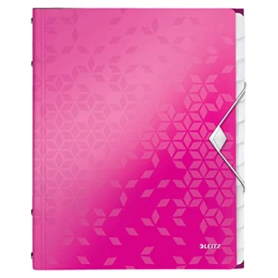 Abbildung von Leitz 46340023 Ordnungsmappe WOW, 12 Fächer, PP, pink metalllic