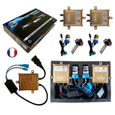 Abbildung von Vega® HID Xenon Set, französische Marke H7, 8000 K, 55 W, Slim DSP AC, Leuchtmittel mit Metallsockel
