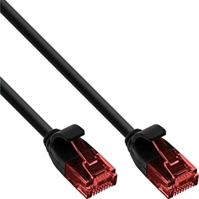 Abbildung von InLine 71200S Slim Patchkabel, U/UTP, Cat.6, schwarz, 10m