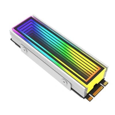 Abbildung von ZDdp M.2 ARGB Computer Kühler 2280 SSD M2 PC RGB Nvme Kühlkörper Endless Abyss Effect, Silber