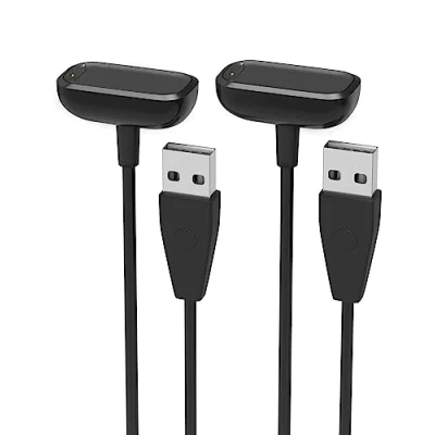 Abbildung von Sinoacc 2 Stück Ladegerät Kompatibel mit Fitbit Charge 5 Luxe Ladekabel Reset Modus 100cm 3.3ft Magnetisches USB Kabel Fitness Health Tracker Smartwatch Zubehör