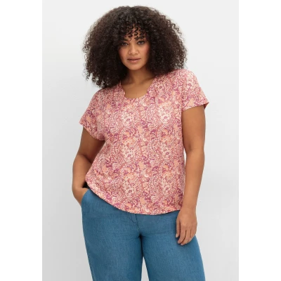 Abbildung von Sheego Tshirt print, Damen, Größe: 46, Beere gemustert
