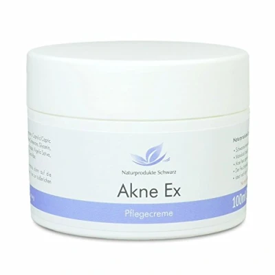 Abbildung von Naturprodukte Schwarz Akne Ex Creme mit Manukaöl gegen Pickel, Mitesser und unreine Haut, Ohne Parabene, Silikonöl &amp; Mineralöl, 100ml