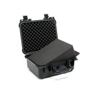 Abbildung von Wiltec Universalkoffer 27x24,6x12,4 cm schwarz, Schutzkoffer wasserdicht mit Druckausgleichsventil &amp; anpassbaren Schaumstoffmatten