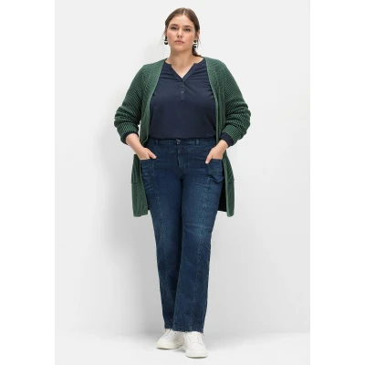 Abbildung von Sheego Jeans Straight Leg, Damen, Größe: 40, Dark blue used denim