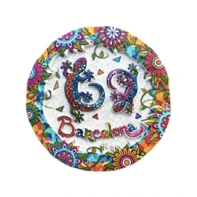 Abbildung von Barcelona Spanien 3D Mosaik Eidechse Kühlschrankmagnet Tourist Travel Souvenirs Handgemachte Harz Handwerk Magnetische Aufkleber Home Küche Dekoration Sammlung Geschenk