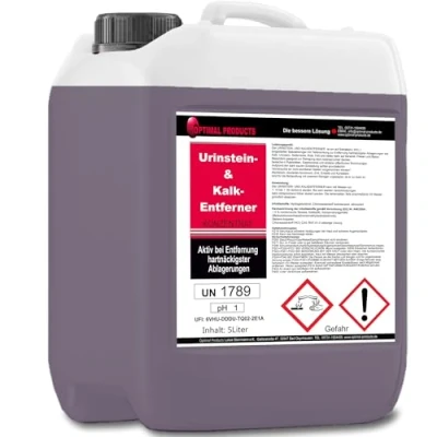 Abbildung von Optimal Products Urinsteinentferner extra stark 5L Kraftvoller WC Reiniger, Entfernt hartnäckigste Ablagerungen im Sanitärbereich wie Urinstein &amp; Kalkstein