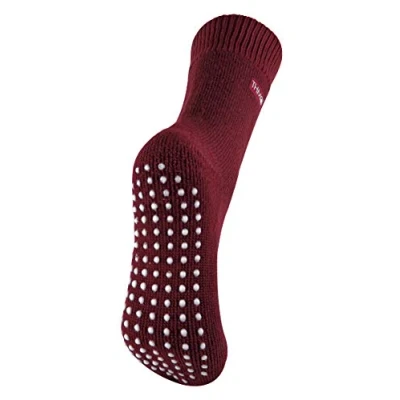 Abbildung von THMO Damen Warm Plüsch Antirutsch ABS Thermo Socken/Kuschelsocken/Hüttensocken für Winter (37 42 EU, Fuchsie)