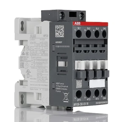 Abbildung von Schütz 3 polig 4kW, 400V AC, Steuerspannung 250 500V AC/DC, Hilfskontakt 1NC, Schraubanschluss AF