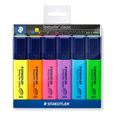 Abbildung von STAEDTLER 364 WP6 Textmarker Textsurfer classic, nachfüllbar, Etui mit 6 Stück, sortiert