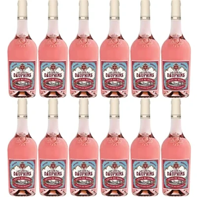 Abbildung von Les Dauphins Rosé Roséwein Wein Cuvée trocken Frankreich I Visando Paket (12 Flaschen)