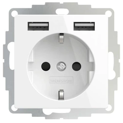 Abbildung von 2USB inChargePRO SI USB AA Steckdose 12W 2.4A Glänzend Weiß