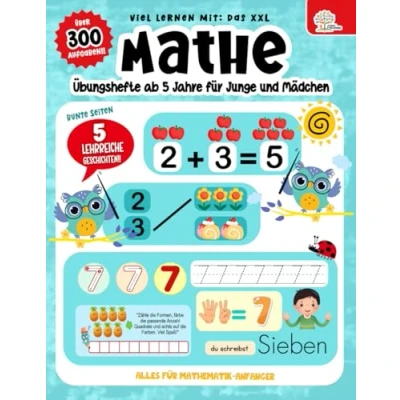 Abbildung von Mathe Vorschule Übungsheft ab 5 Jahre für Junge und Mädchen: Spielend einfach Rechnen lernen Montessori Vorschulbuch, Zahlen schreiben, Formen, ... viele Rechenübungen kinder.