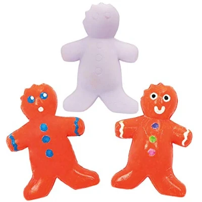 Abbildung von Baker Ross AX376 Quetschende Lebkuchenmann Rohlinge Bastelset für Kinder 5 Stück, Festliche Kreativsets und Bastelbedarf zum Basteln Dekorieren zur Weihnachtszeit