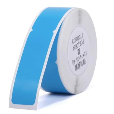 Abbildung von NIIMBOT Kabel Etikett (0,49&quot; x 4,29&quot;) Drucker Aufkleber Papier mit Selbstklebend für D11 Label Maker, 1 Rolle à 65 Stück (Blau)