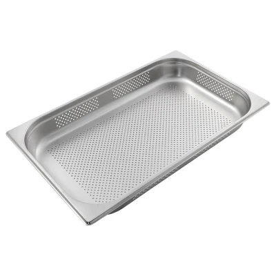 Abbildung von GN Behälter 1/1 mit Lochung 65 mm Höhe Edelstahl, Gastronormbehälter