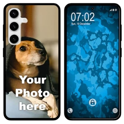 Abbildung von PhoneNatic personalisierte Handyhülle für Galaxy S25 Ultra Custom Silikon Case in schwarz zum selbst gestalten mit eigenem Foto Bild Text individuell
