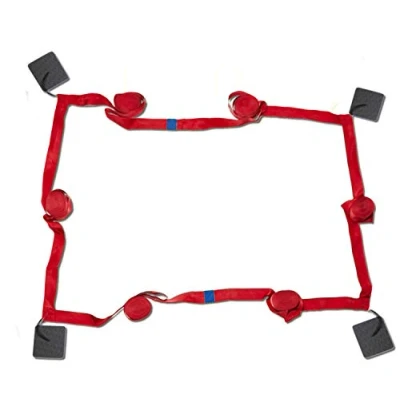 Abbildung von RomiSport Linien für Beachvolleyball Spielfeldmarkierung Courtline 16mx8m zum Strandvolleyball Breite 5cm Markierung Rot Rasen Sand