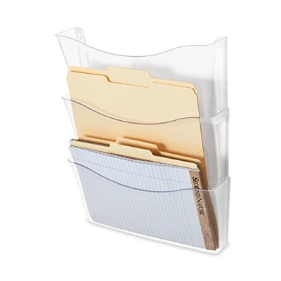 Abbildung von Rubbermaid Unzerbrechliches erweiterbares Wandordner Set mit drei Fächern, transparent (65976)