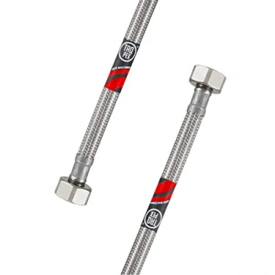 Abbildung von DVGW geprüfter Flexschlauch 3/8&quot; ÜM x Wasseranschluss Anschlussschlauch Verlängerung, Wasserhahn Schlauch inkl. Dichtungen. Eckventil Schlauchverlängerung (Länge: 500mm)