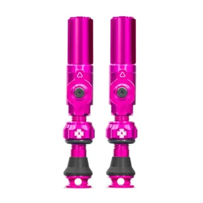 Abbildung von Muc Off Big Bore Hybrid Tubeless Valves, Pink 30mm Precision Engineered Dust Caps for Bikes with Revolutionary Airflow Technology Schrader Valve MTB/Road/Gravel