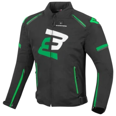 Abbildung von Bogotto Sparrow wasserdichte Motorrad Textiljacke, schwarz/grün, L