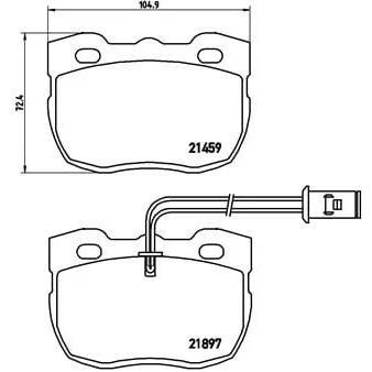 Abbildung von BREMBO P 44 004 Bremsbelagsatz inkl. Verschleißwarnkontakt ohne Zubehör LAND ROVER: Discovery 1, Range Rover CARBODIES: FX Fairway Taxi Cab