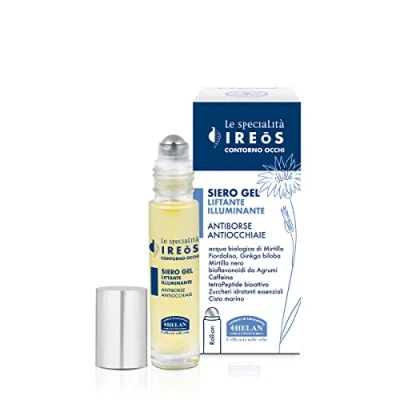 Abbildung von Helan, IREOS Augenkontur Augenringe Lifting Effekt, Serum und entleerende Taschen in Gel Formel mit Frischer Roll On aus Stahl Hautpflegeprodukt Anti Aging Effekt Koffein, 10