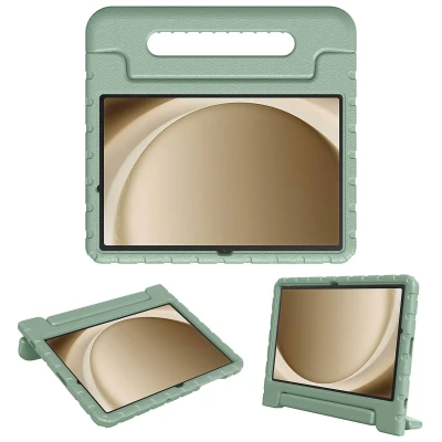 Abbildung von Schutzhülle mit Handgriff kindersicher für das Samsung Galaxy Tab A9 Plus Olive Green
