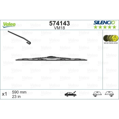 Abbildung von Scheibenwischer Valeo 574143 590mm vorne Standard BMW: 5 Limousine, 7, Touring