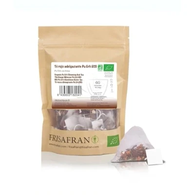 Abbildung von FRISAFRAN Bio Pu Erh roter Tee Pyramiden 60Ein 120g Abnehmen Diuretikum Verdauungs Entgiftung Fatburner abgießen in Beuteln Aufguss ohne Zusatzstoffe